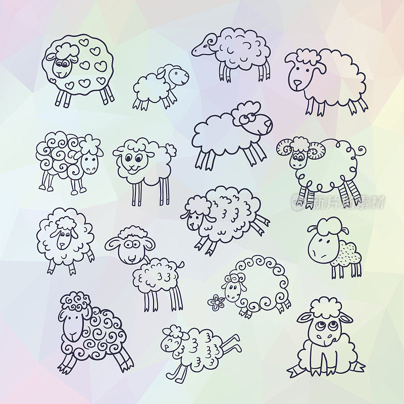 向量集16可爱的羊。