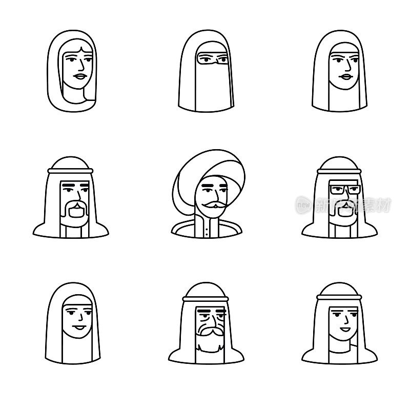 阿拉伯人和穆斯林的面孔