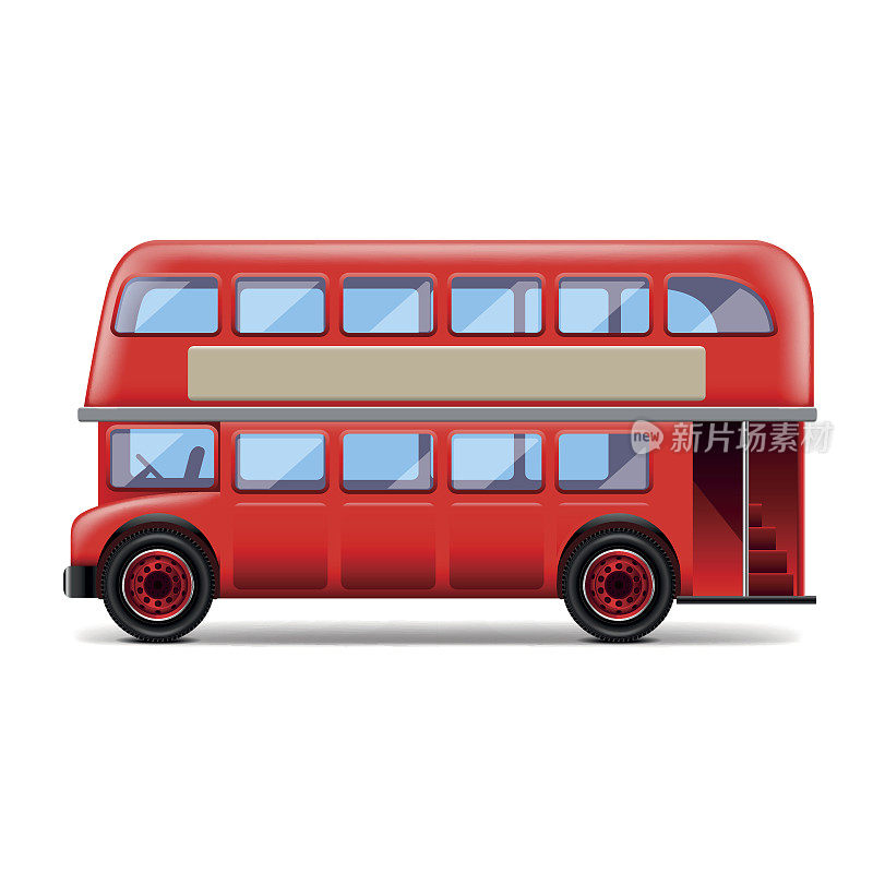 伦敦巴士被隔离在白色的载体上
