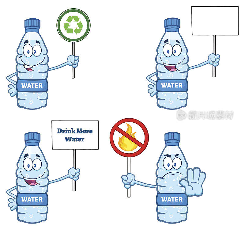 水塑料瓶卡通吉祥物人物收藏集