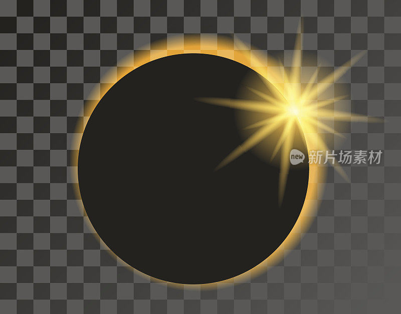 日食插图上透明的背景
