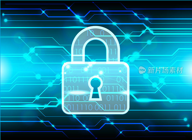 网络安全数据保护业务技术隐私概念、数字技术背景、抽象技术概念背景、矢量说明。
