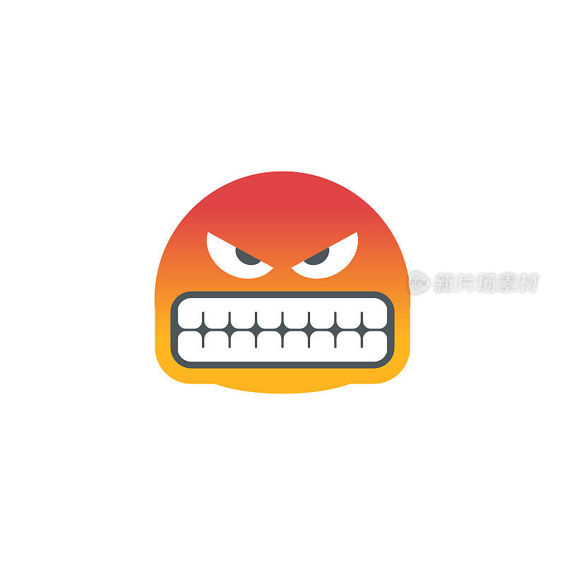 可爱的表情，愤怒的脸图标