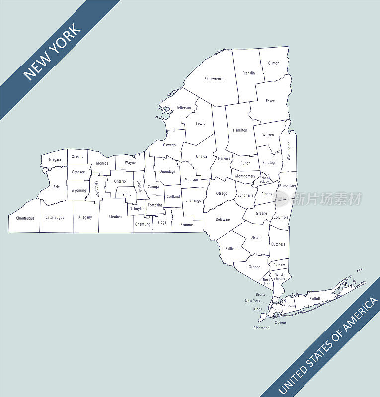 纽约的县地图