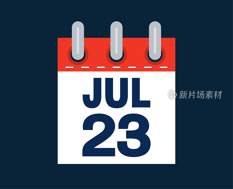 这个月的日历日期是7月23日