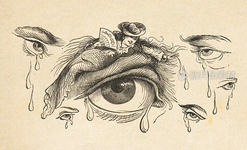 人的眼睛带着眼泪哭泣绘画1881年