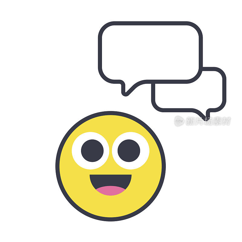 表情符号微笑和演讲泡泡