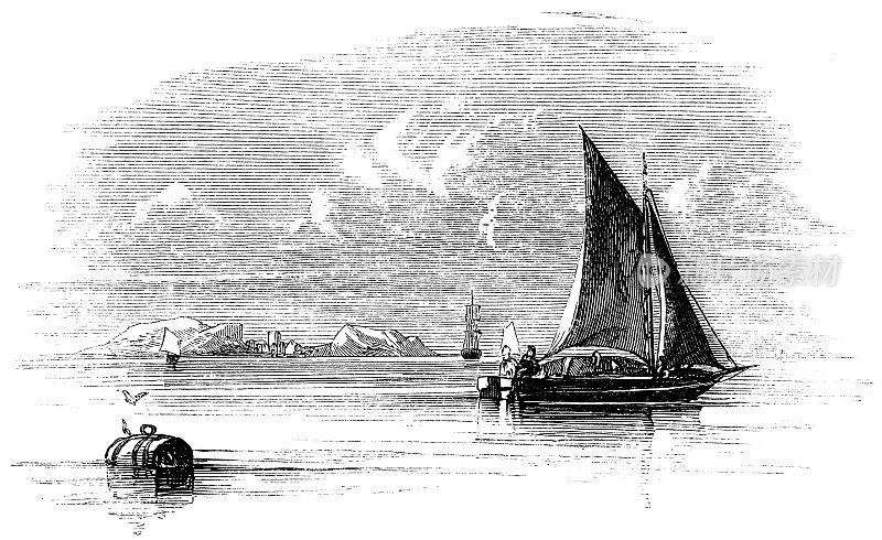 19世纪的苏格兰，福斯湾的Inchcolm岛