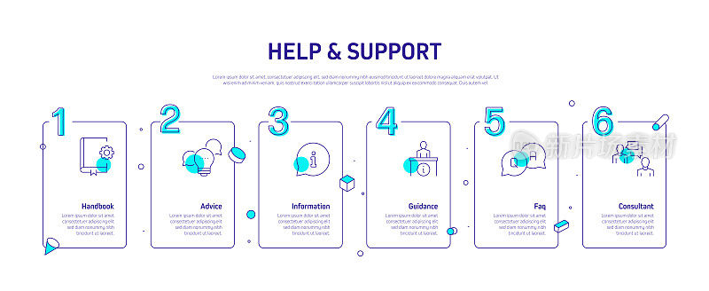 帮助和支持相关的信息图形设计
