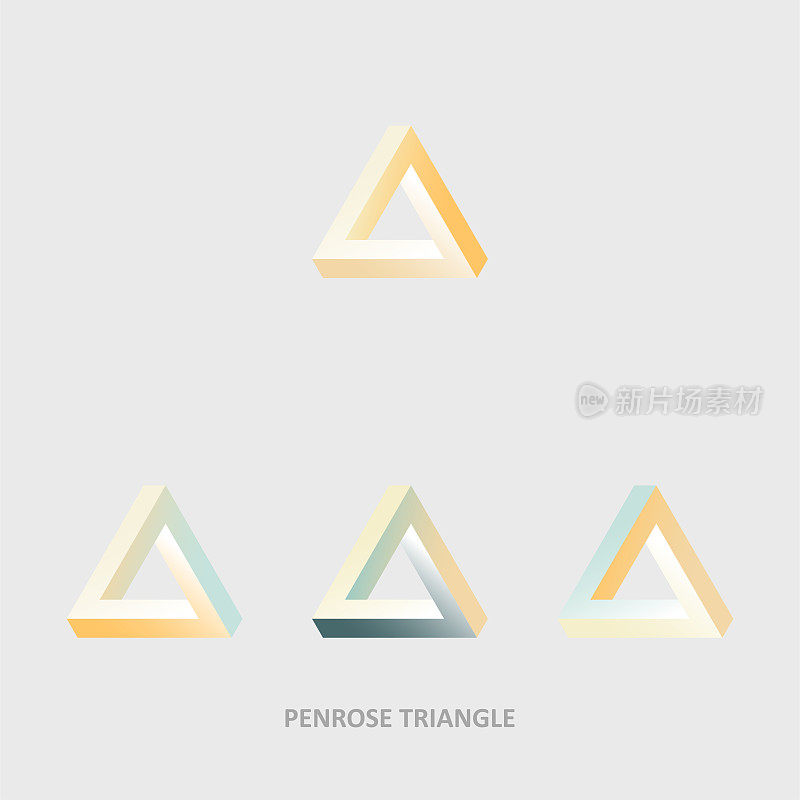 几何极简主义梯度彭罗斯三角形图案集合