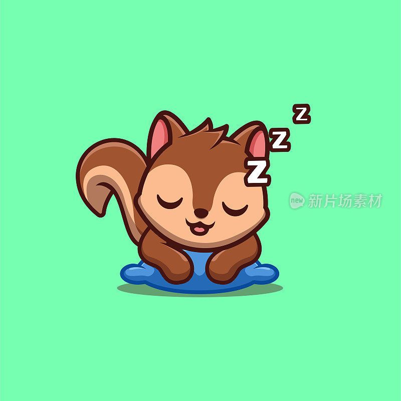 松鼠困萌创意卡哇伊卡通吉祥物Logo