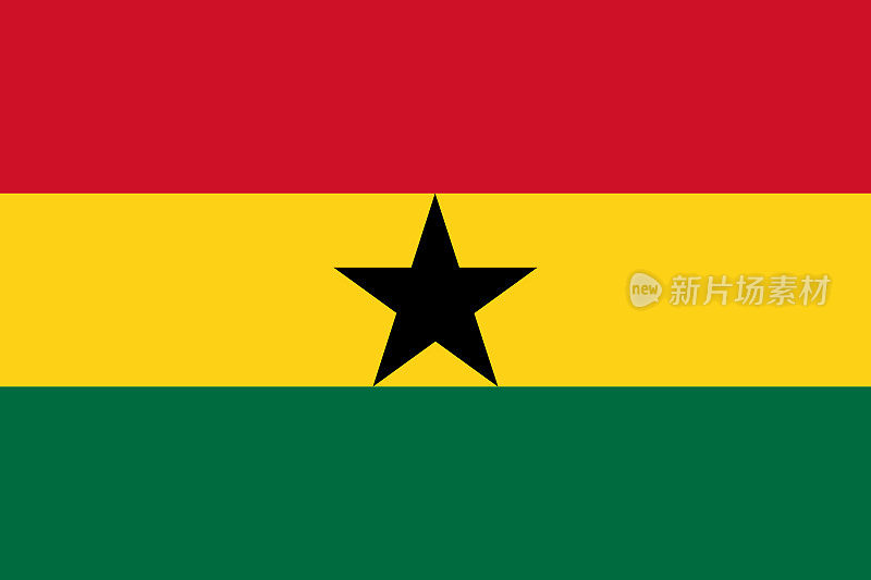 加纳的旗帜。官方颜色是加纳的国家象征。模板图标。摘要向量背景