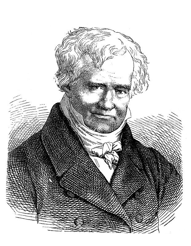 弗里德里希・威廉・海因里希・亚历山大・冯・洪堡是普鲁士地理学家、博物学家、探险家、浪漫主义的支持者和生物地理学的创始人