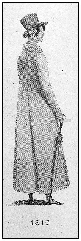 古董插图:礼帽的演变，1816年