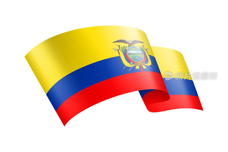 厄瓜多尔国旗丝带。厄瓜多尔国旗头旗。矢量股票插图
