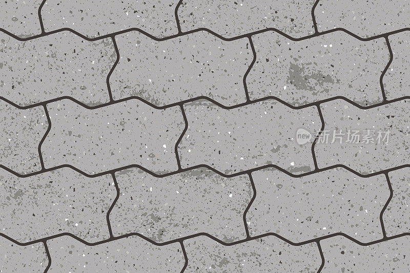 无缝模式的路面与图形互锁纹理混凝土砖