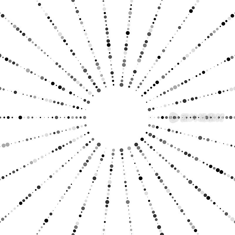 一个迷人的放射状线条图案，每一个都由一连串的点组成，向外发散，创造出一个视觉上迷人的设计。