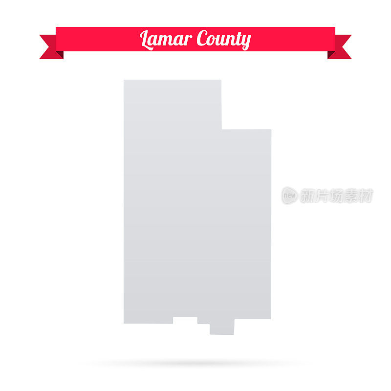 拉马尔县，密西西比州。白底红旗地图