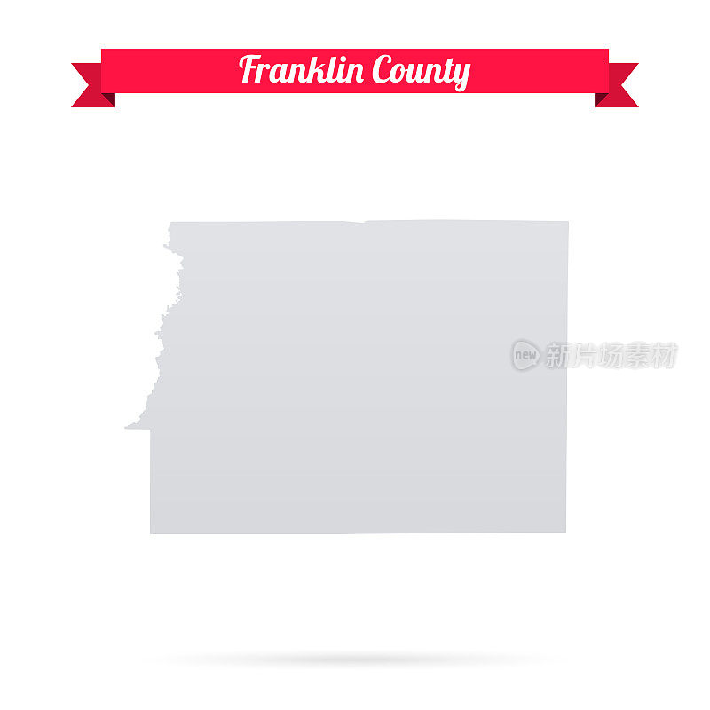 伊利诺伊州富兰克林县。白底红旗地图