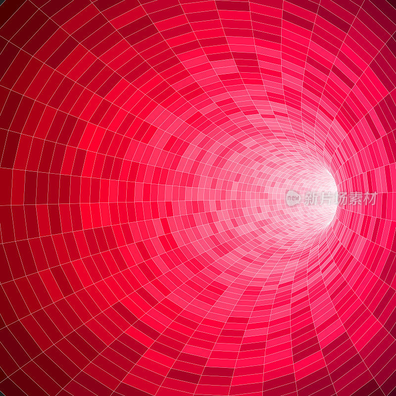 红色矩形图案形成隧道
