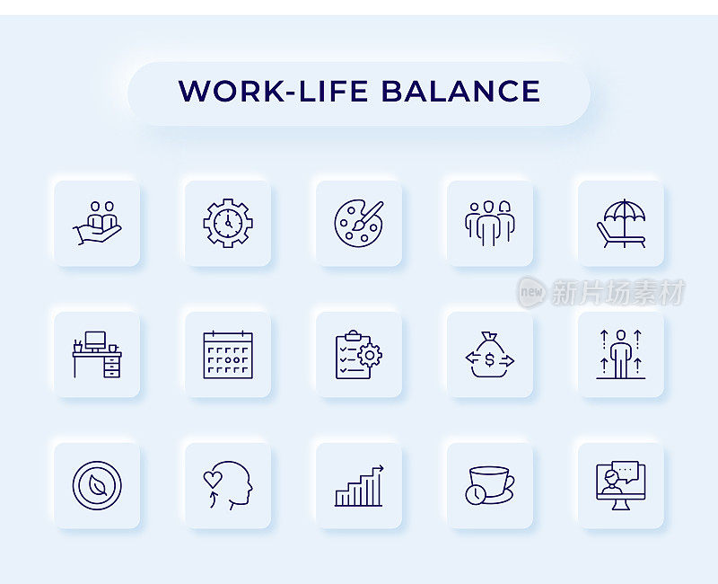 工作与生活平衡线图标