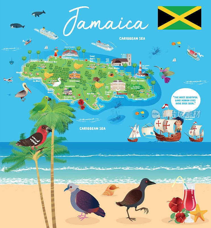 牙买加有趣的地图