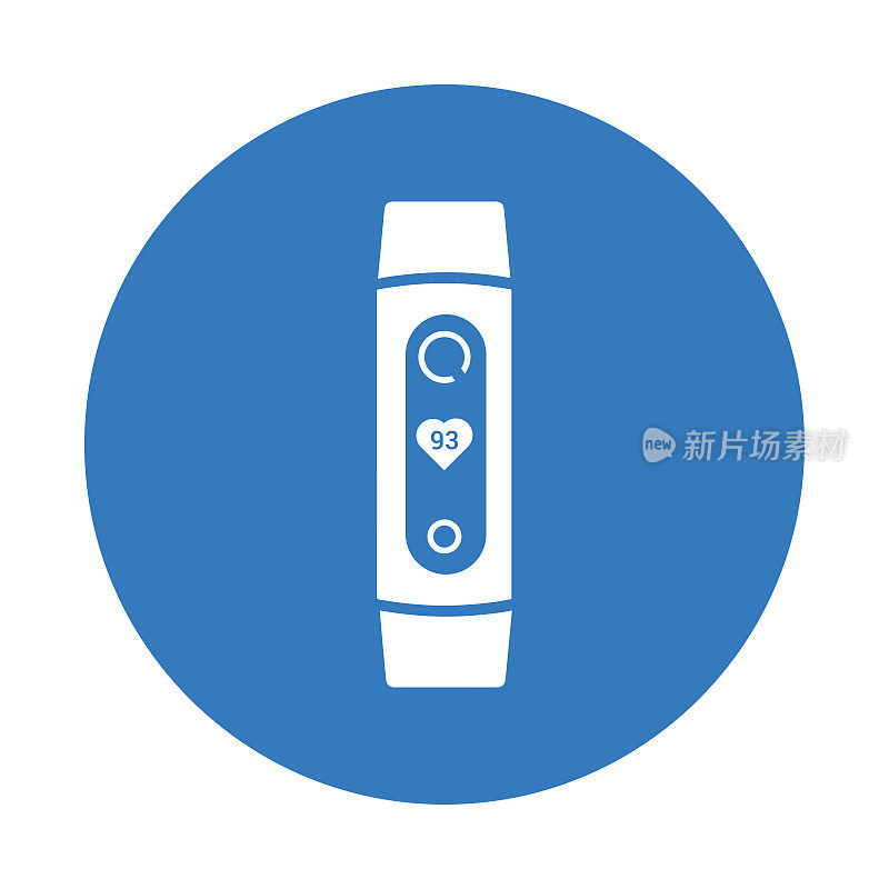 活动、心脏、心率、追踪器、可穿戴图标。蓝色的设计。