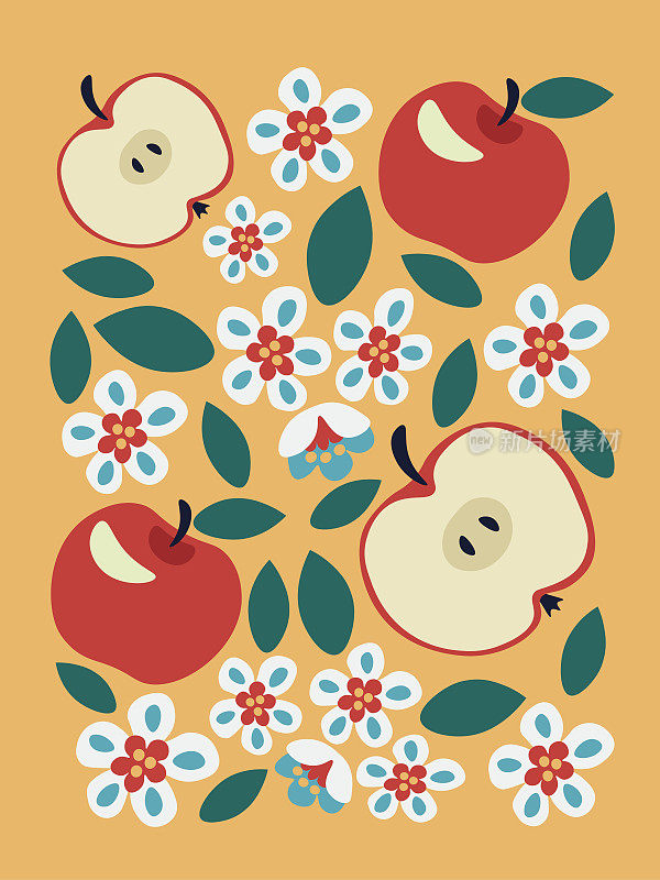 苹果可爱时尚插图