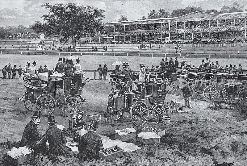 1886年纽约杰罗姆公园星期天下午的闲暇时间