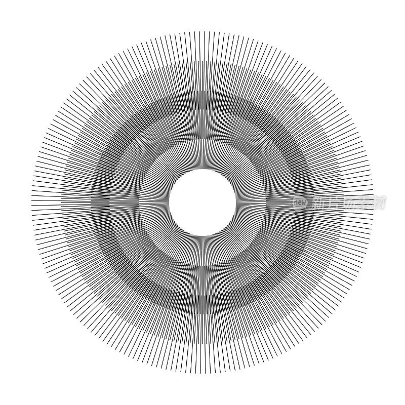 白色上圆形同心重叠的径向细纹