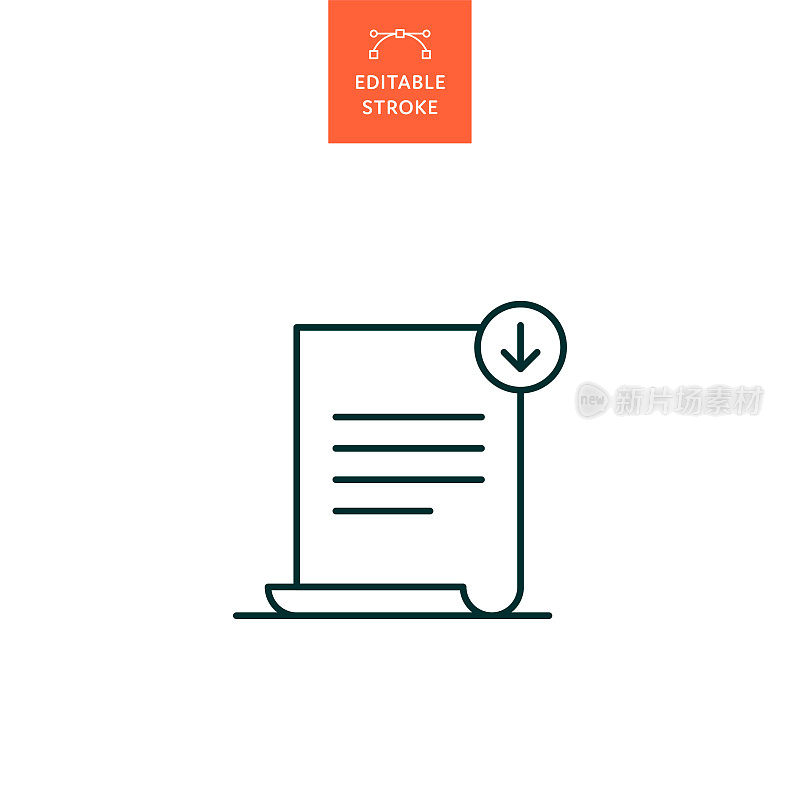 下载带有可编辑笔画的文档行图标。Icon适用于网页设计、移动应用、UI、UX和GUI设计。