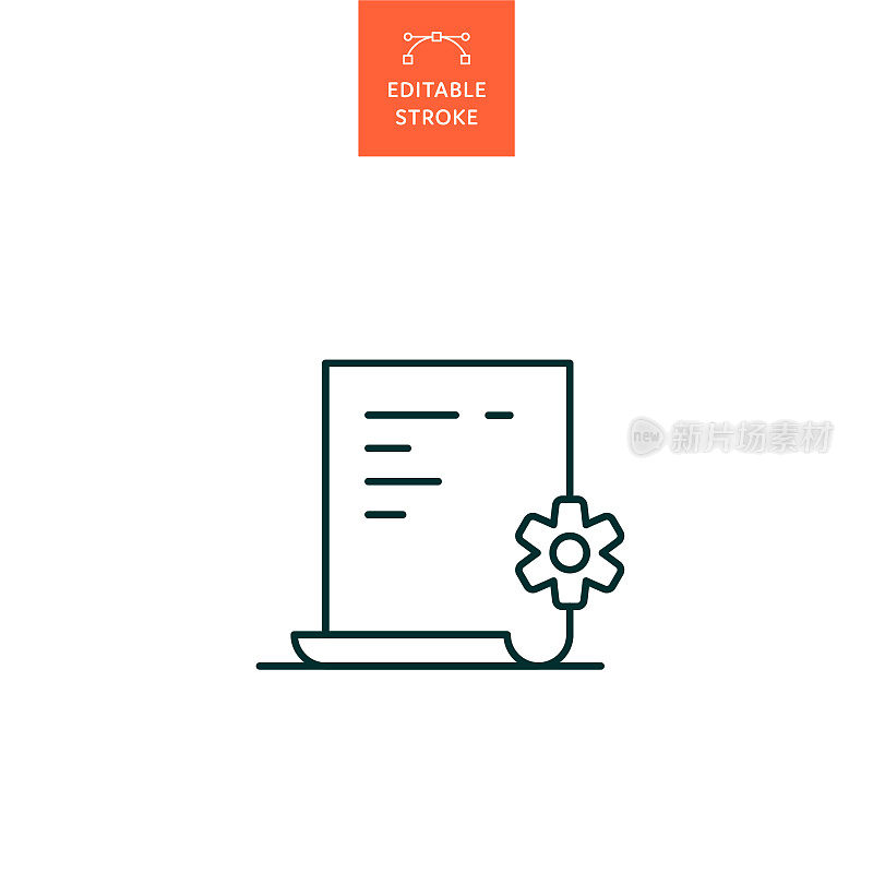 带有可编辑笔画的自动文档行图标。Icon适用于网页设计、移动应用、UI、UX和GUI设计。