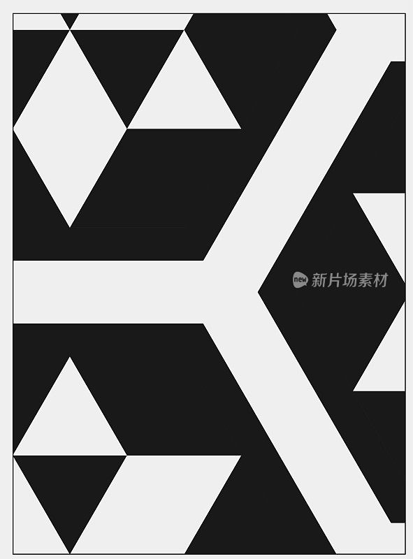 抽象黑白矩形几何图案与线条背景