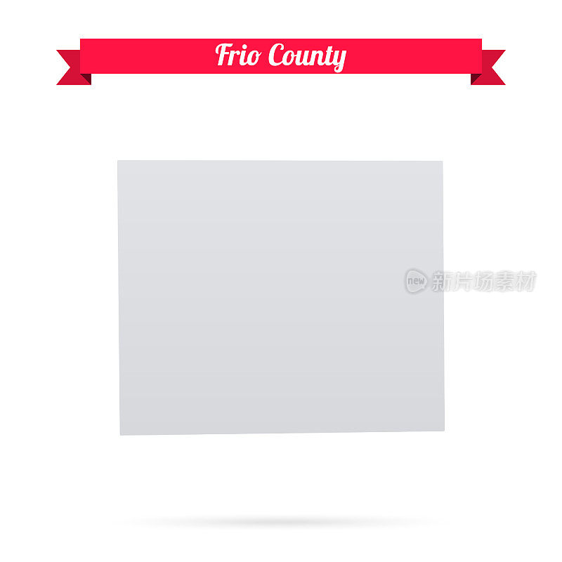 得克萨斯州弗里奥县。白底红旗地图