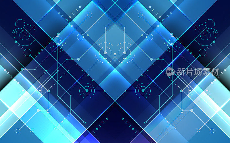 互联网连接,抽象感的科技平面设计背景。