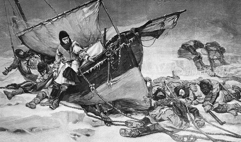 约翰・富兰克林爵士在加拿大-北极群岛探险的结束。