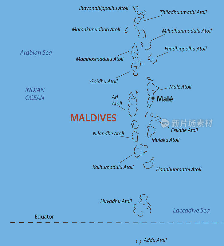马尔代夫共和国-矢量地图