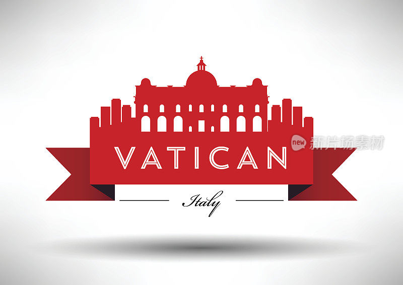 梵蒂冈城市天际线的矢量图形设计