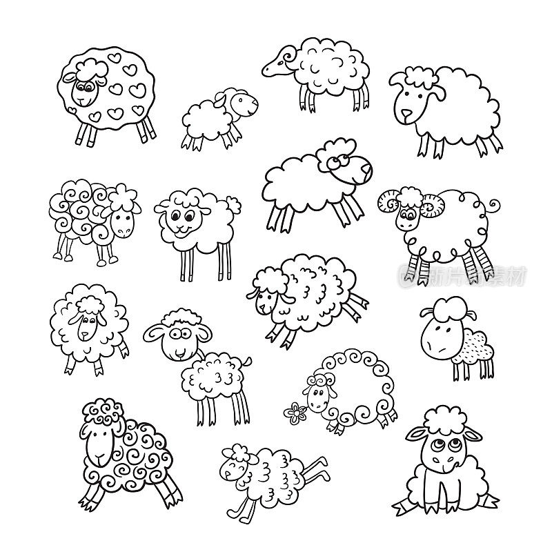 向量集16可爱的羊。