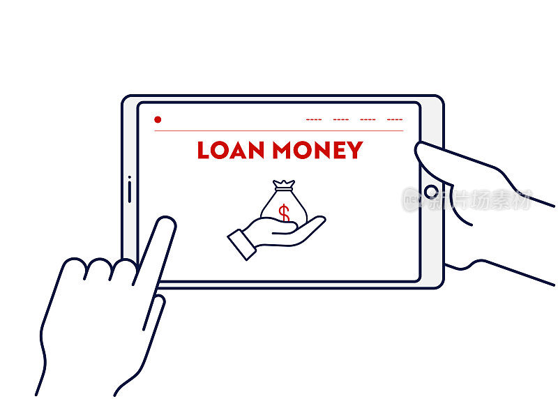 矢量线插图概念贷款贷款。可编辑的描边和像素完美。