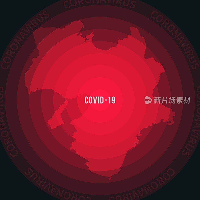 关西地图与COVID-19传播。冠状病毒爆发