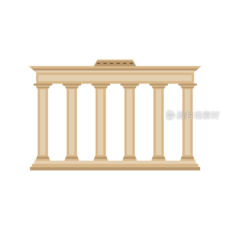 古罗马或希腊有柱子的古典石制建筑。