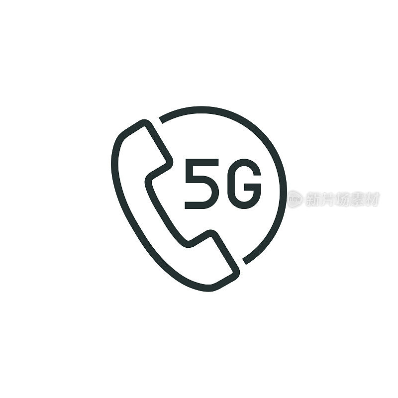 5G和技术，速度，网络，大数据，线图标