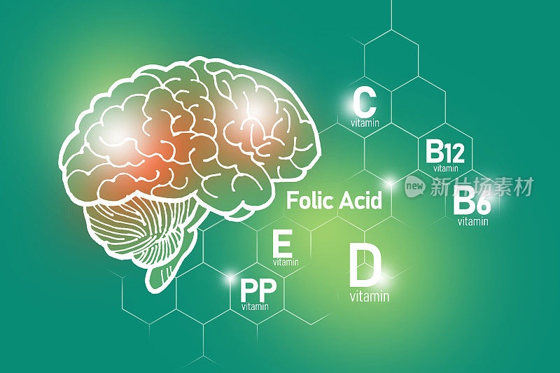 大脑健康的必需营养素包括维生素C、维生素B、叶酸、维生素PP。
