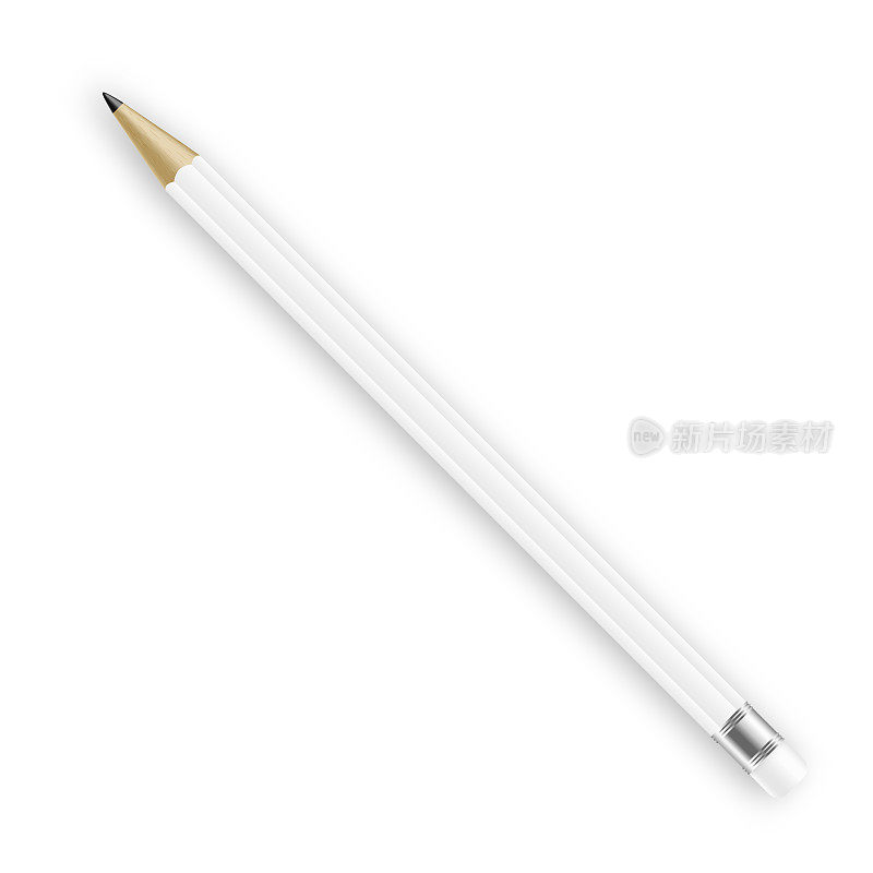铅笔模型。逼真的白色空白品牌模板