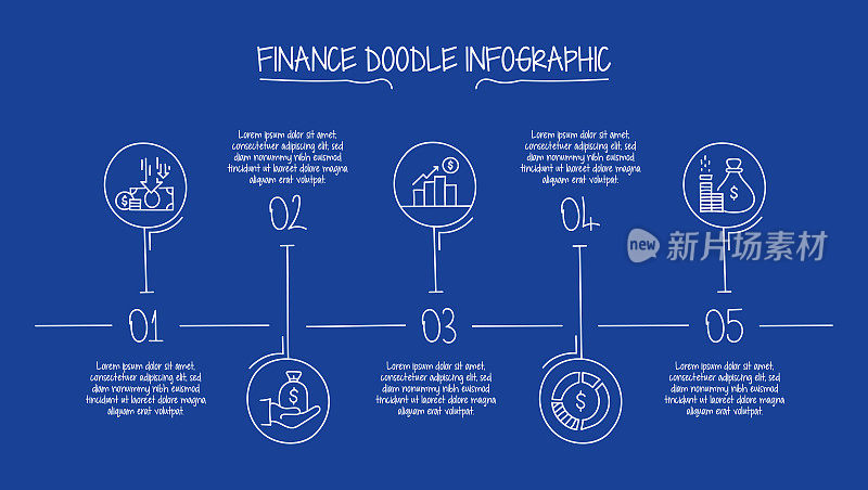 金融概念矢量线信息图形设计与图标。