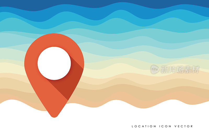 地图引脚图标矢量插图。