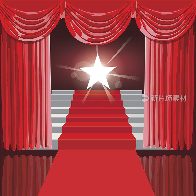 红色窗帘和星星的楼梯获胜了。