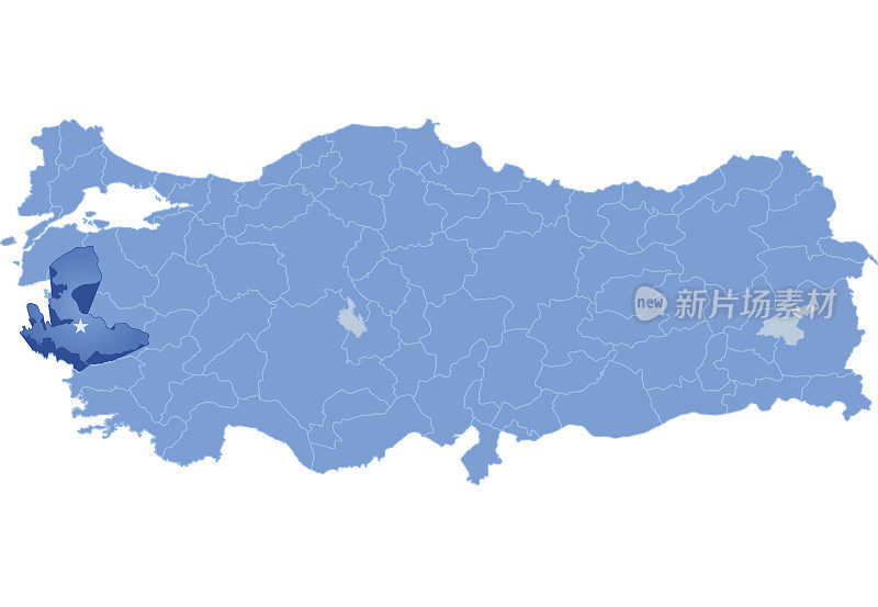 土耳其地图，伊兹密尔