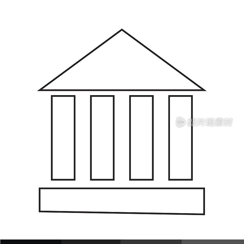 纪念碑庙柱图标插画设计